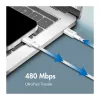 LogiLink CU0320 USB 2.0 Type-C Kabel, USB-A auf USB-C, 480 Mbps, 60W, Nylon geflochten, Weiß, 0,5 m