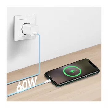 LogiLink CU0329 USB 2.0 Type-C Kabel, A/M auf C/M, 480 Mbps, 60W, Nylon, Blau, 0,5 m