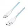 LogiLink CU0330 USB 2.0 Type-C Kabel, USB-A Stecker auf USB-C Stecker, 480 Mbps, 60W Power Delivery, Nylon Geflecht, Blau, 1 m