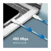 LogiLink CU0350 USB 2.0 Type-C auf Type-C Kabel, 1 m, Nylon geflochten, Blau, 60W Power Delivery, 480 Mbps