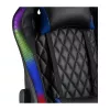 LogiLink EO0076 Gaming Chair mit RGB-Beleuchtung, Lendenwirbelstütze, Schwarz/Blau