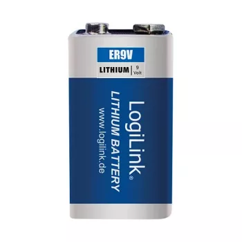 LOGILINK ER9VLIB 9V Lithium-Batterie (1er-Pack, Blister) – 1200 mAh, nicht wiederaufladbar, PP3