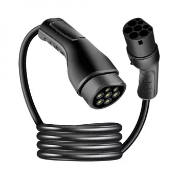 LogiLink EVC0121 EV-Ladekabel Typ 2 22kW 3-Phasen 32A 5m Schwarz mit Aufbewahrungstasche