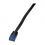LogiLink Flachband-Patchkabel Cat.5e U/UTP, RJ45, 0,5 m, Schwarz