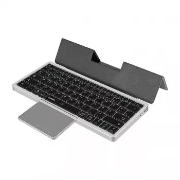 LOGILINK ID0214 Kabellose Tastatur mit Touchpad, Bluetooth 5.1, 3-Kanal, Grau