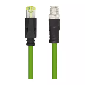 LogiLink M12 CAT6A Industrial Patchkabel, PUR, M12 X-kodiert auf RJ45, 2,00 m