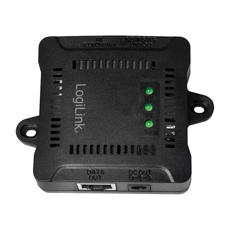 LogiLink POE005 PoE-Splitter, 1 Port Gigabit, max. 24 W, IEEE 802.3af/at, schwarz