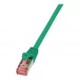 LogiLink PrimeLine CAT 6 S/FTP Patchkabel, 0,25 m, Grün, LSZH, Snagless, 10 Gbit/s