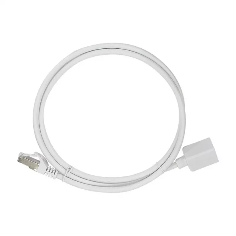 LogiLink Professional CAT 6a S/FTP Patch-Verlängerungskabel, RJ-45 Stecker auf Buchse, 1 m, Weiß, LSZH, Snagless