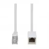 LogiLink Professional CAT 6a S/FTP Patch-Verlängerungskabel, RJ-45 Stecker auf Buchse, 1 m, Weiß, LSZH, Snagless