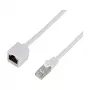 LogiLink Professional CAT 6a S/FTP Patch-Verlängerungskabel, RJ-45 Stecker auf Buchse, 1 m, Weiß, LSZH, Snagless