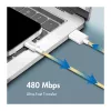 LogiLink USB 2.0 Type-C Kabel, USB-A Stecker auf USB-C Stecker, 480 Mbit/s, 60W Power Delivery, Nylon geflochten, Gelb, 1 m