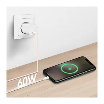 LogiLink USB 2.0 Type-C auf Type-C Kabel, 1m, 60W Power Delivery, Nylon geflochten, Pink