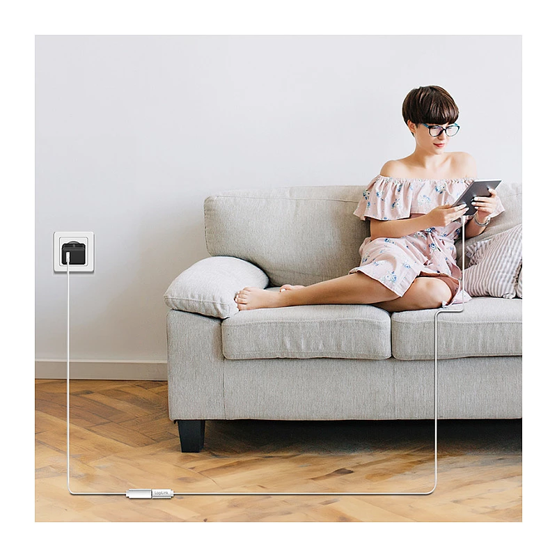 Logilink USB 2.0 USB-C Verlängerungskabel (Stecker auf Buchse) – 100W PD, 480 Mbps, Weiß, 2m