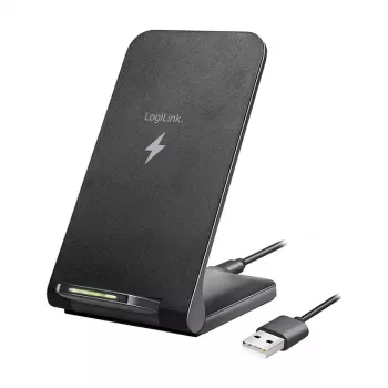 Logilink Wireless Quick Charging Stand 15 W, Doppelspule, schwarz