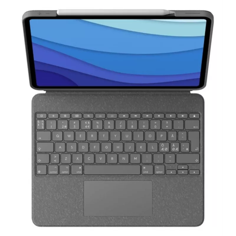 Logitech Combo Touch Tastaturhülle mit Trackpad für iPad Pro 12.9 (5. Gen), Pan Nordic Layout, Oxford Gray