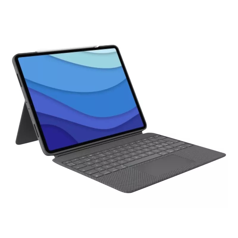 Logitech Combo Touch Tastaturhülle mit Trackpad für iPad Pro 12.9 (5. Gen), Pan Nordic Layout, Oxford Gray