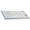 Logitech G PRO X TKL Lightspeed kabellose Gaming-Tastatur, Nordisch QWERTY, beleuchtet, 2,4 GHz/Bluetooth, taktile Schalter, Weiß