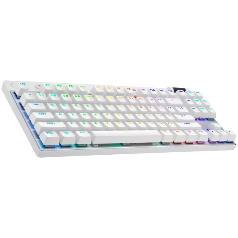 Logitech G PRO X TKL Lightspeed kabellose Gaming-Tastatur, Nordisch QWERTY, beleuchtet, 2,4 GHz/Bluetooth, taktile Schalter, Weiß