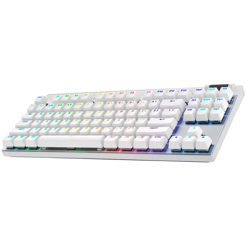Logitech G PRO X TKL Lightspeed kabellose Gaming-Tastatur, Nordisch QWERTY, beleuchtet, 2,4 GHz/Bluetooth, taktile Schalter, Weiß
