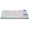 Logitech G PRO X TKL Lightspeed kabellose Gaming-Tastatur, Nordisch QWERTY, beleuchtet, 2,4 GHz/Bluetooth, taktile Schalter, Weiß