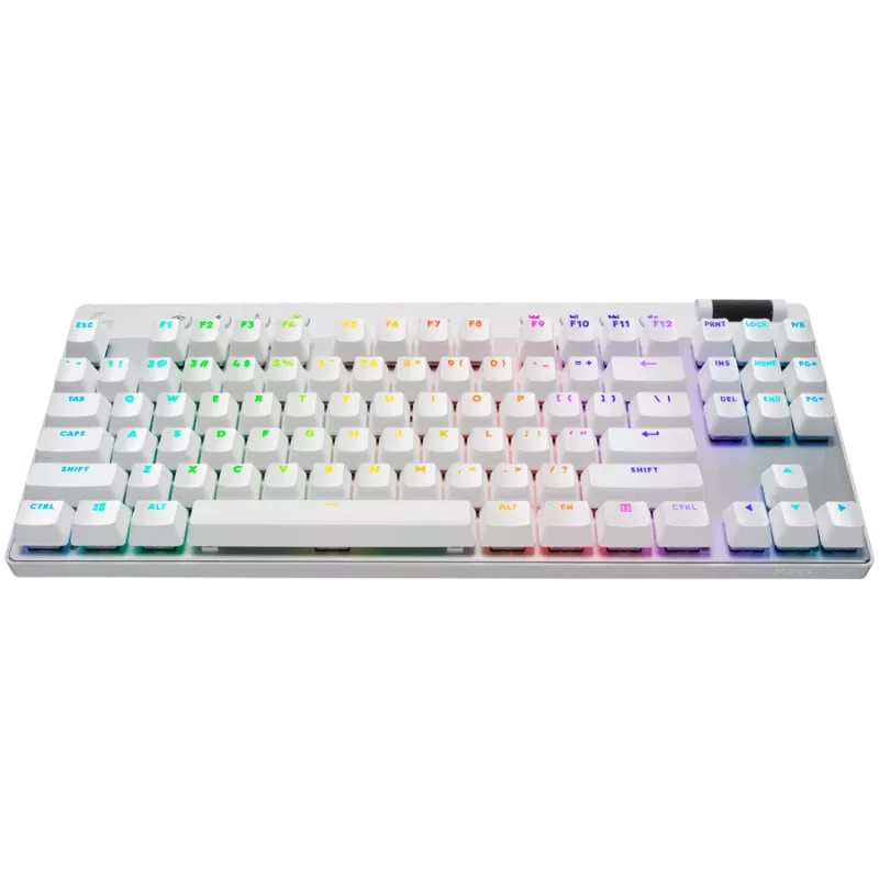 Logitech G PRO X TKL Lightspeed kabellose Gaming-Tastatur, Nordisch QWERTY, beleuchtet, 2,4 GHz/Bluetooth, taktile Schalter, Weiß