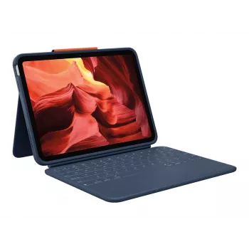 Logitech Rugged Combo 4 Tastaturhülle für iPad 10. Generation - Classic Blue (französisches AZERTY-Layout)