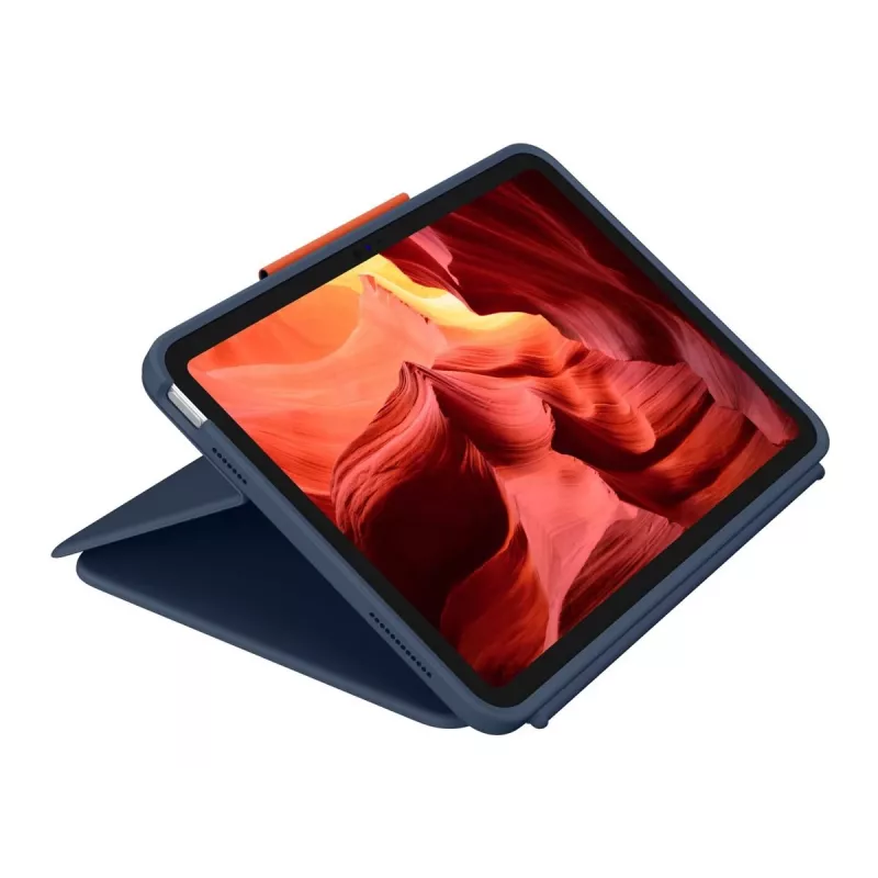 Logitech Rugged Combo 4 Tastaturhülle mit Trackpad für iPad 10. Generation, Apple Smart Connector, Classic Blue