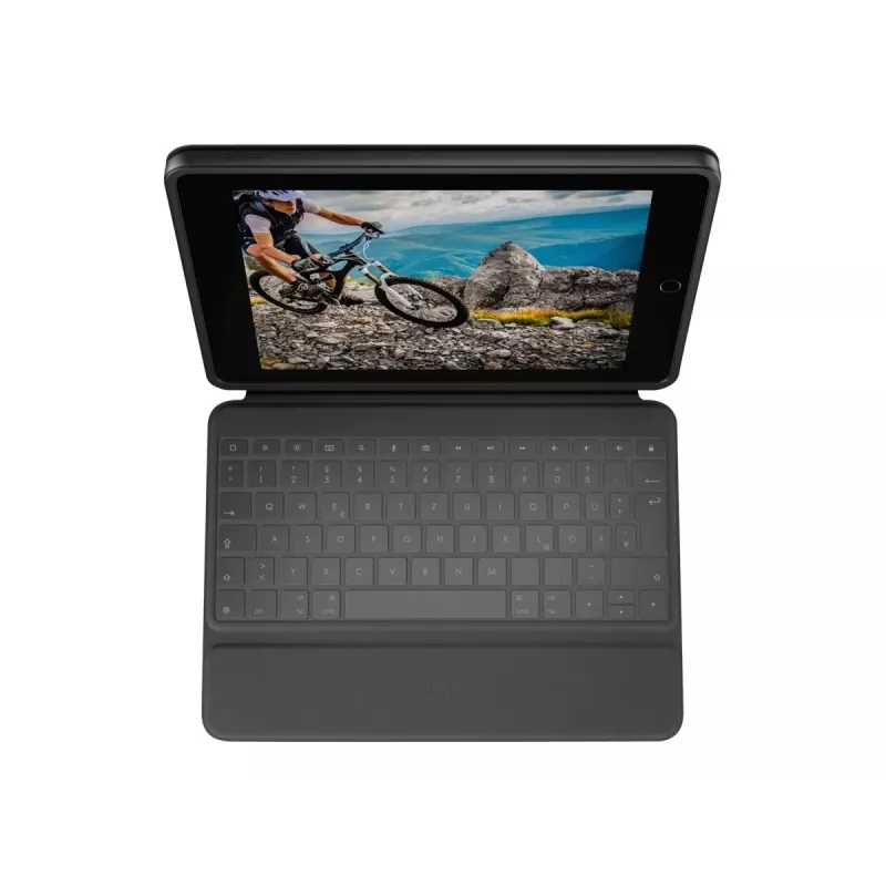 Logitech Rugged Folio Tastatur- und Folio-Case mit Apple Smart Connector - AZERTY Französisches Layout - Graphit - für Apple 10,9-Zoll iPad (10. Generation)