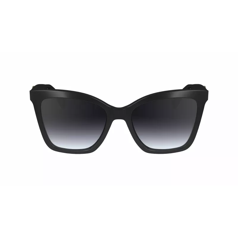 LONGCHAMP LO742S-001 Damen-Sonnenbrille - Schwarzer Rahmen, Verlaufsgläser Grau, 54 mm