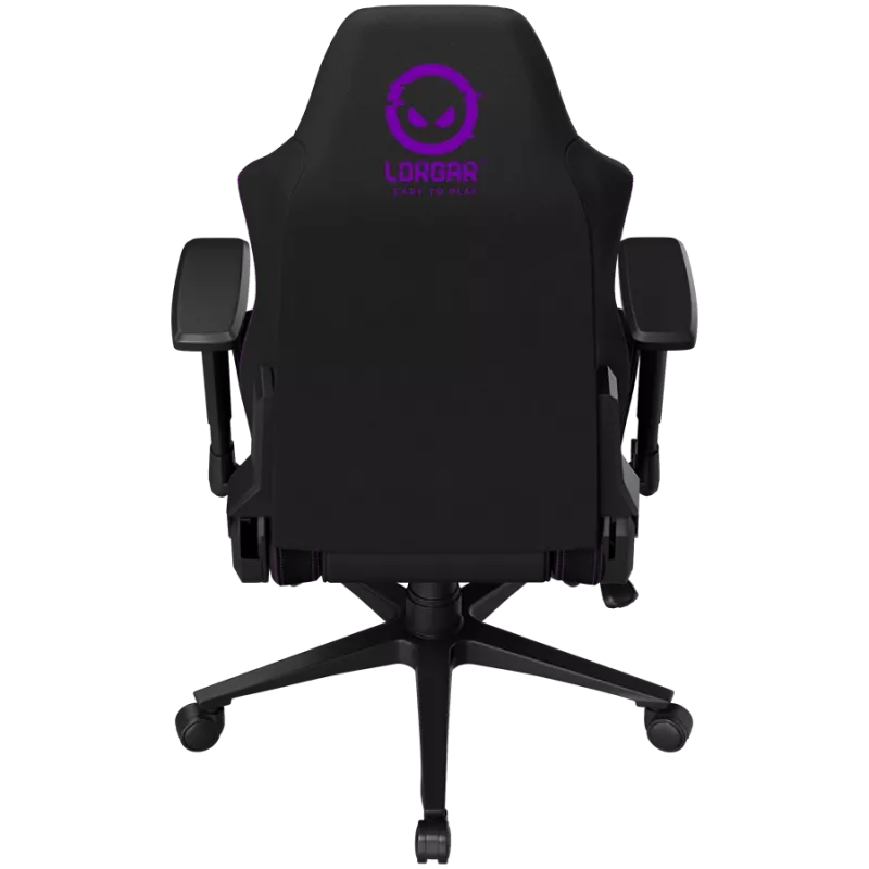 LORGAR CHA41 Ergonomischer Gaming-Stuhl Advanced, Premium Anti-Stain Stoff, Schwarz/Lila