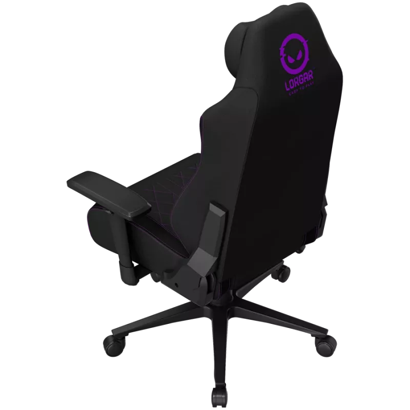 LORGAR CHA41 Ergonomischer Gaming-Stuhl Advanced, Premium Anti-Stain Stoff, Schwarz/Lila