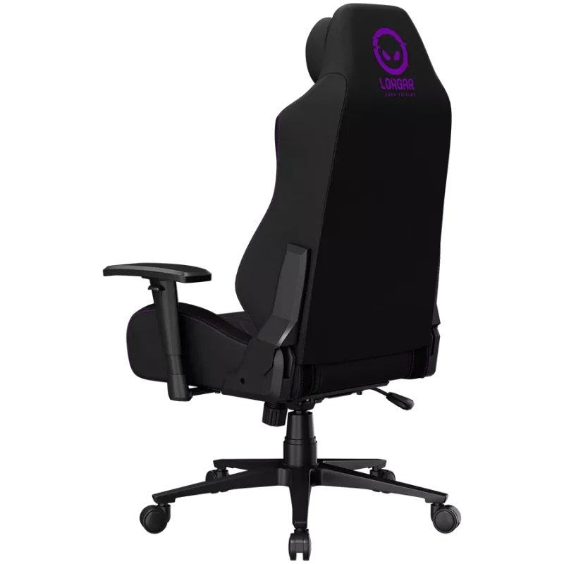 LORGAR CHA41 Ergonomischer Gaming-Stuhl Advanced, Premium Anti-Stain Stoff, Schwarz/Lila