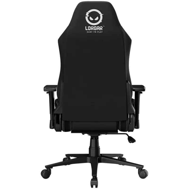 LORGAR CHA41 Ergonomischer Gaming-Stuhl Advanced, Premium Anti-Stain Stoff, Schwarz/Weiß
