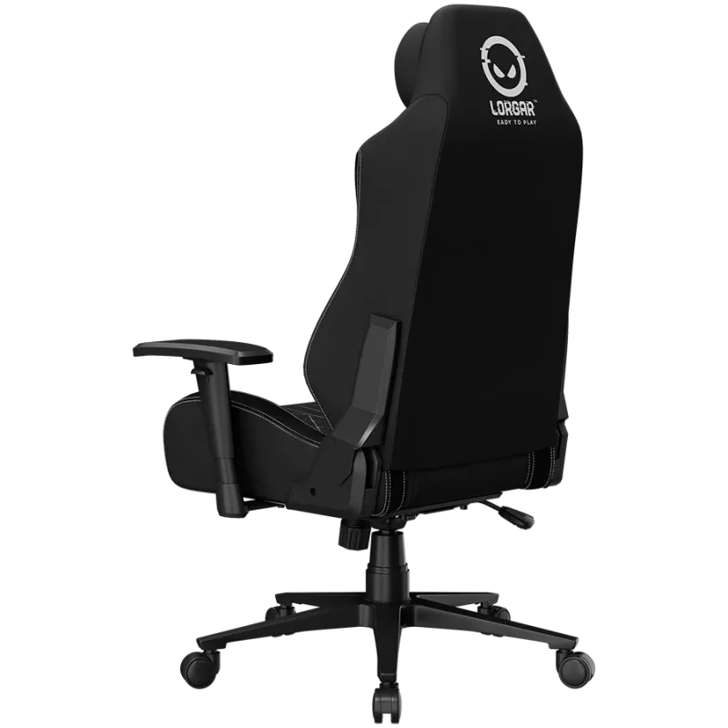LORGAR CHA41 Ergonomischer Gaming-Stuhl Advanced, Premium Anti-Stain Stoff, Schwarz/Weiß