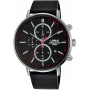 Lorus Herren Quarzuhr RM365FX9 - 43mm Edelstahlgehäuse, schwarzes Zifferblatt, silbernes Armband, 100m Wasserbeständigkeit
