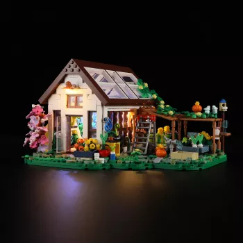 Lumibricks Indoor-Gewächshaus mit Vollspektrum-LED-Pflanzenlampe, Hydroponik-System, 6 Pflanzen-Pods, 2,5L Wassertank, Weiß