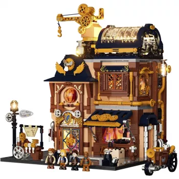 Lumibricks Steampunk Mechanical Workshop Building Blocks Set mit LED-Beleuchtung - 2150 Teile