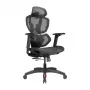 LUMIVIDA PREMIUM Ergonomischer Bürostuhl mit Kopf- und Lendenwirbelstütze, 3D-verstellbare Armlehnen - Schwarz