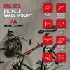MACLEAN MC-172 Horizontaler Wandmontierter Fahrradträger, Stahl, 30 kg Belastung, Verstellbarer Winkel, Klappbar, Schwarz
