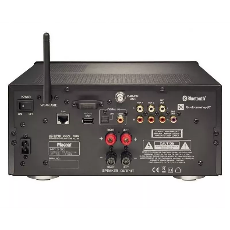 MAGNAT MC-200 Stereo-Verstärker mit Bluetooth 5.0, Wi-Fi, DAB+ und Phono MM-Eingang