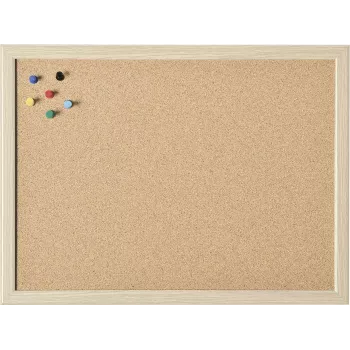 Magnetoplan Pinnwand aus Holzrahmen 1000 x 600 mm, Naturgepresster Kork, Selbstheilend, Wandmontage, zum Anpinnen von Notizen, Memos und Fotos (121924)