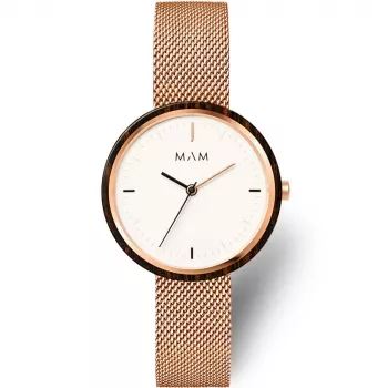 MAM MAM664 Unisex-Uhr 33mm schwarzes Zifferblatt nachhaltiges Lederarmband