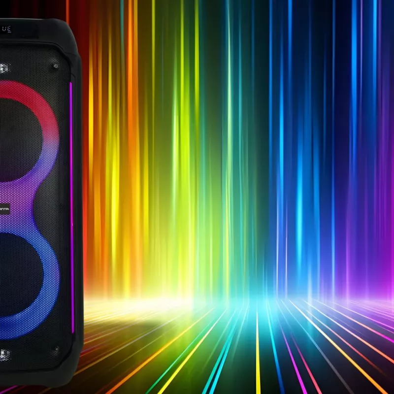 Manta SPK0805B140 Pallas Tragbarer Bluetooth-Lautsprecher, 15W, Schwarz