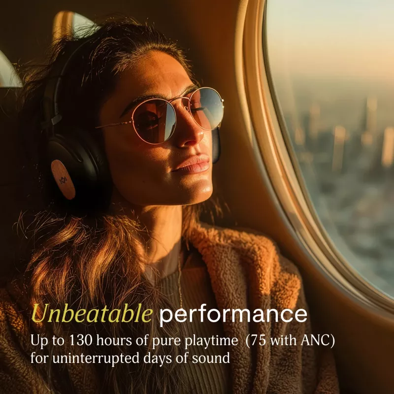 Marley Positive Vibration Rebel Bluetooth ANC Over-Ear Kopfhörer – Signature Black