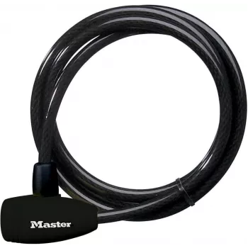 Master Lock 8154EURD Kabelschloss mit Schlüssel, 1,8 m x 10 mm, Schwarz