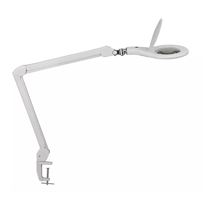 MAUL LED-Magnifying-Lampe Makro mit Klemmfuß Weiß