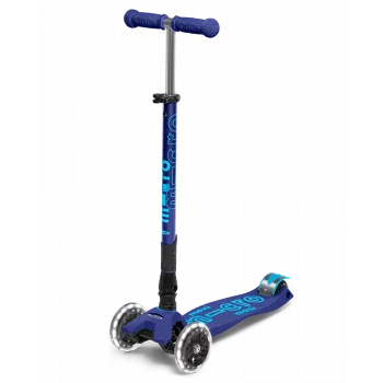 Maxi Micro Deluxe Foldable LED Pink Kick Scooter