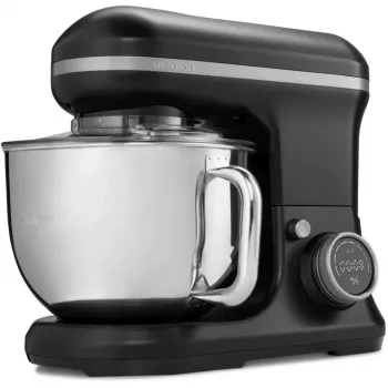 MEDION LIFE MD18420g Digitale Küchenmaschine 500W Motor, 1000W Heizung, 2,2L Schüssel, 10 Stufen + Turbo, LCD-Display, Edelstahl, Schwarz