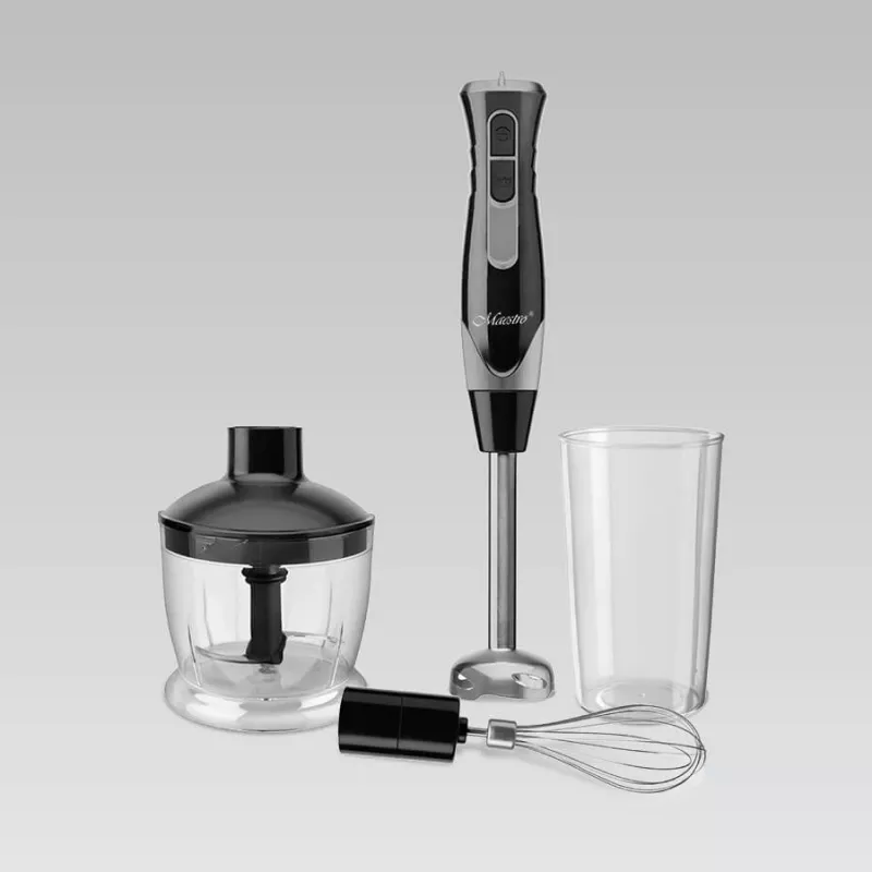 MEO MR-566 MAESTRO 500W Stabmixer-Set mit Zerkleinerer, Schneebesen & Messbecher